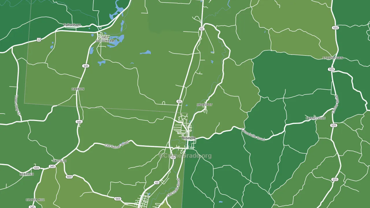 Roseville, OH Map of Drug-Related Crime Rates