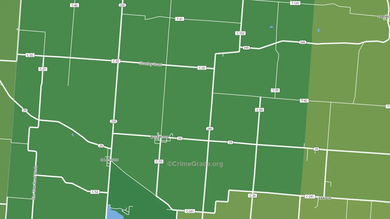 Rosewood, OH Map of Drug-Related Crime Rates