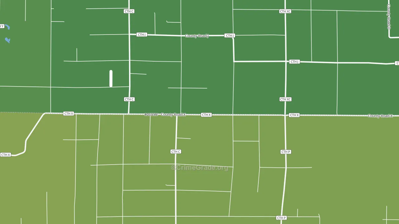 Rosiere, WI Map of Drug-Related Crime Rates