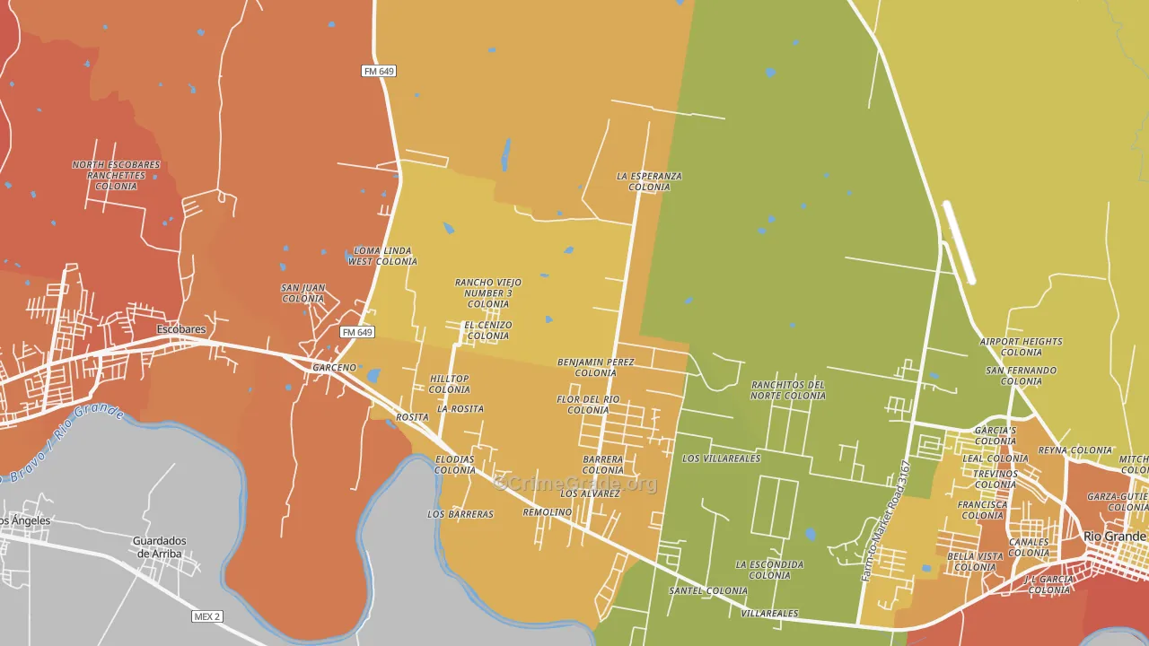 Rosita, TX Map of Drug-Related Crime Rates