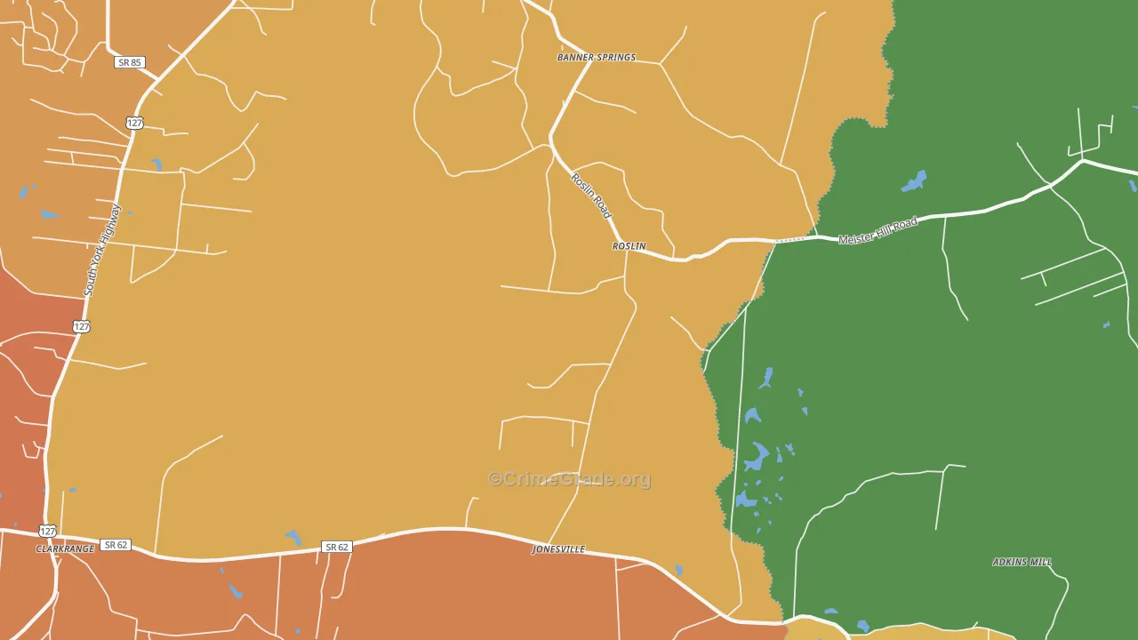 Roslin, TN Map of Drug-Related Crime Rates