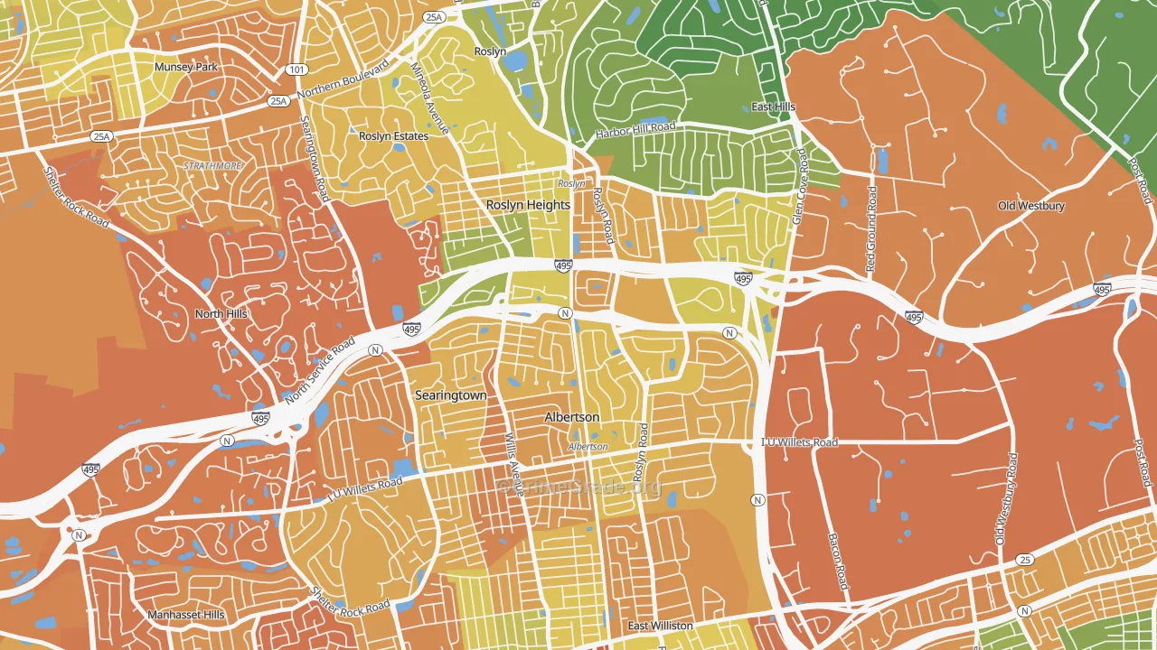 Roslyn Heights, NY Map of Drug-Related Crime Rates