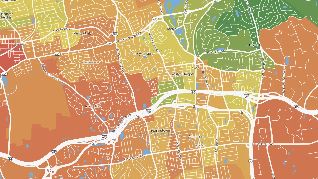 Roslyn, NY Map of Drug-Related Crime Rates