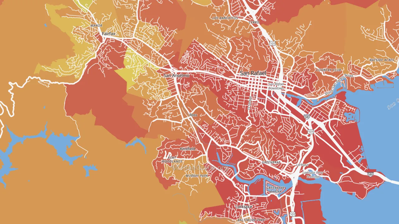 Ross, CA Map of Drug-Related Crime Rates
