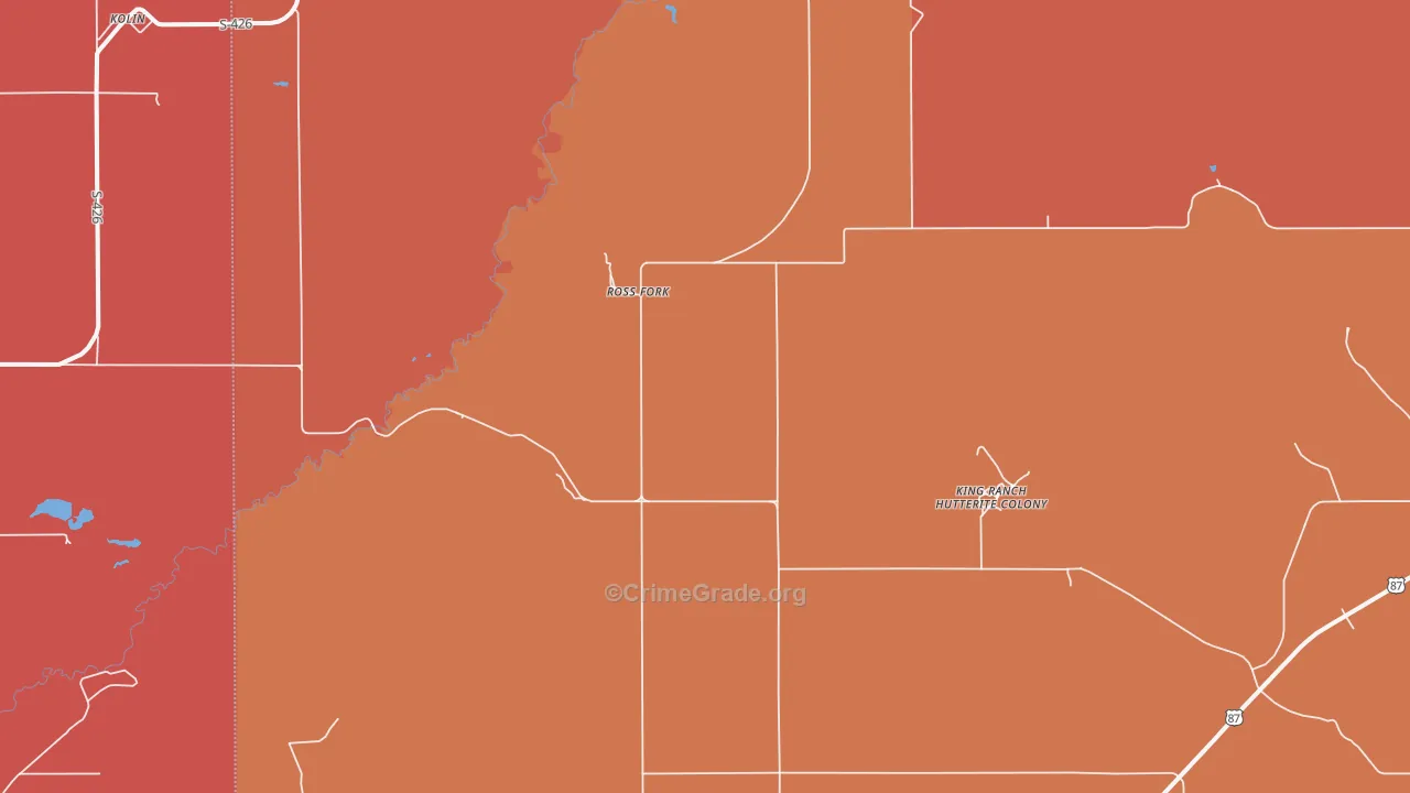 Ross Fork, MT Map of Drug-Related Crime Rates