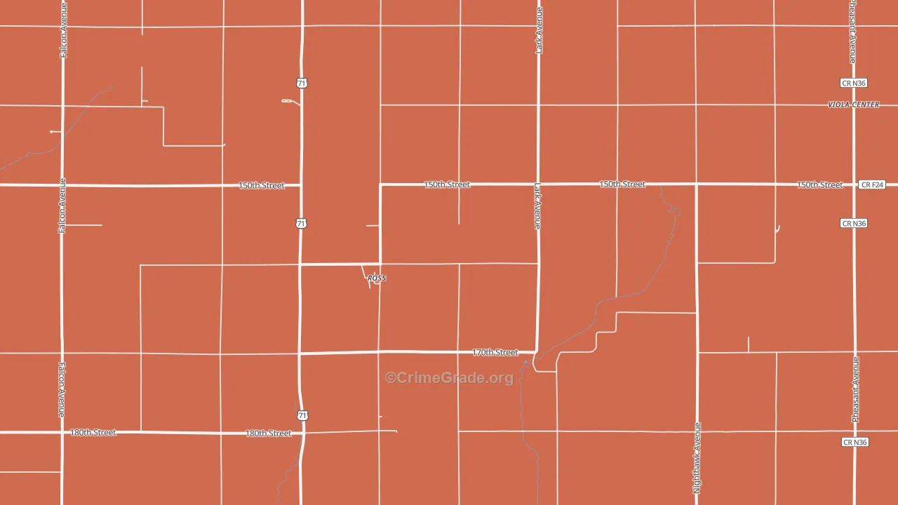 Ross, IA Map of Drug-Related Crime Rates