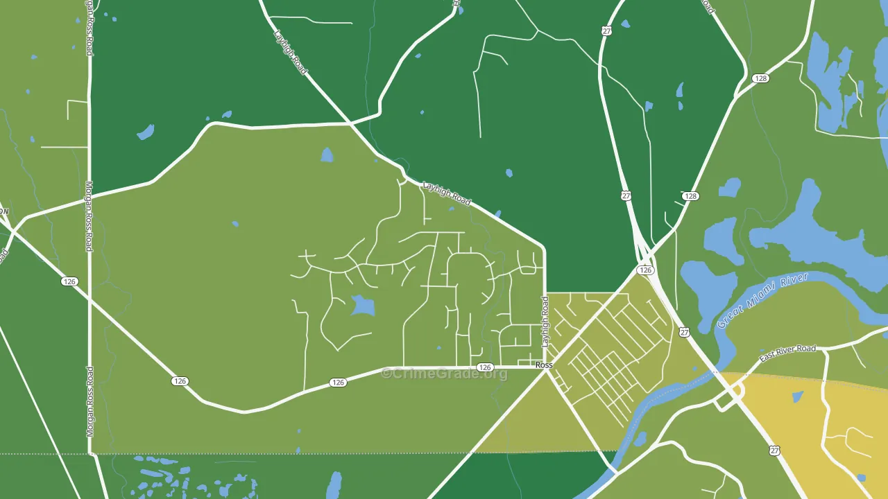 Ross, OH Map of Drug-Related Crime Rates