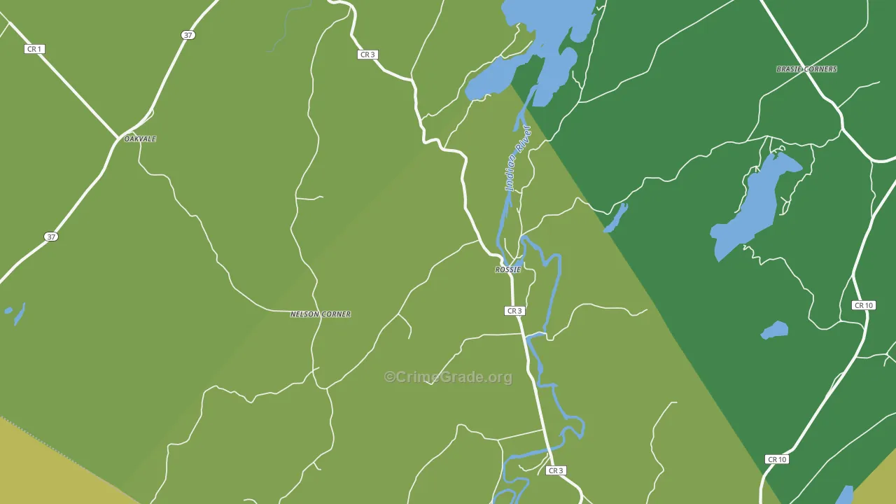 Rossie, NY Map of Drug-Related Crime Rates