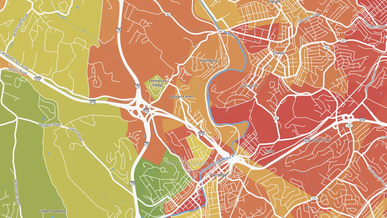 Rosslyn Farms, PA Map of Drug-Related Crime Rates