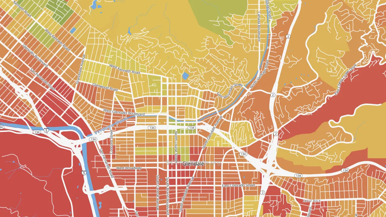 Rossmoyne, Glendale, CA Map of Drug-Related Crime Rates
