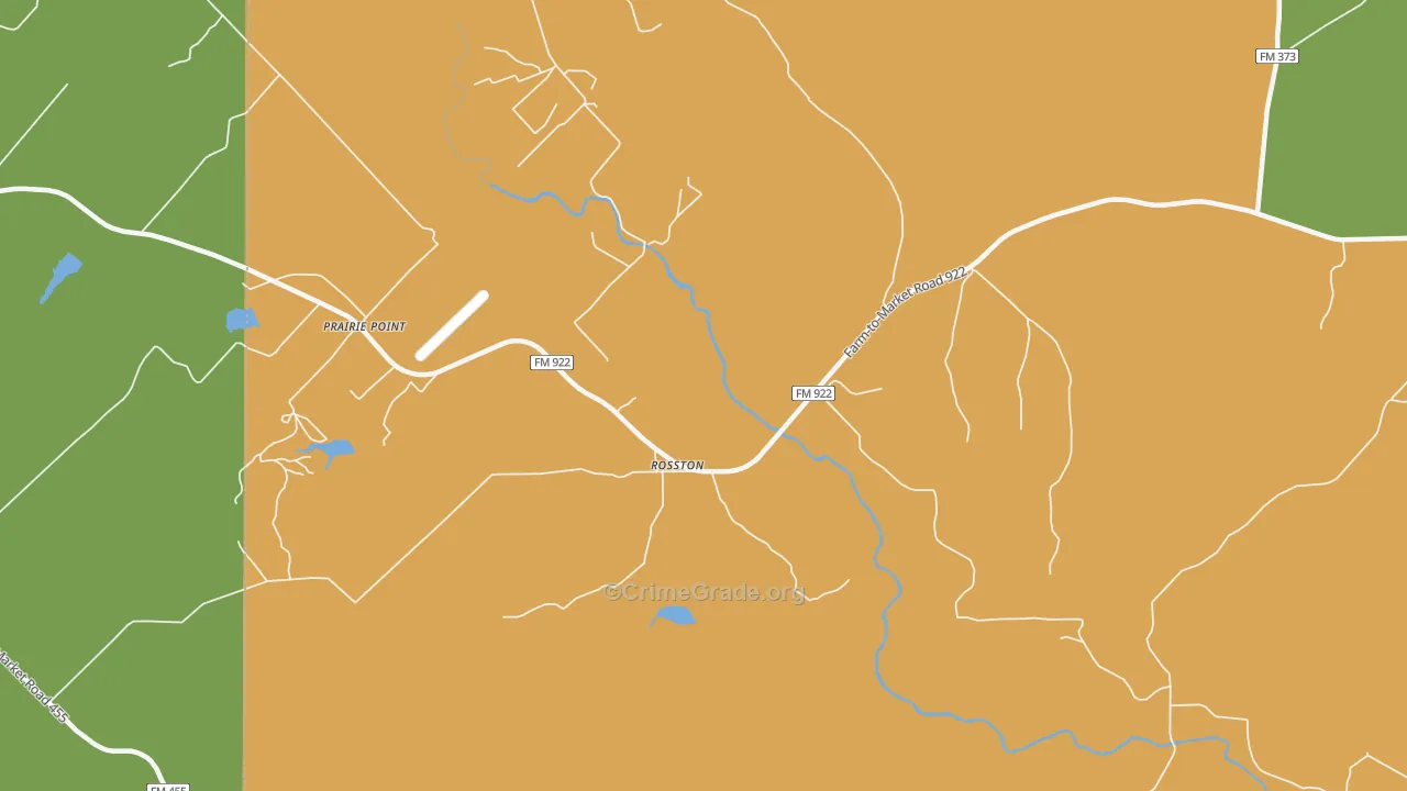 Rosston, TX Map of Drug-Related Crime Rates