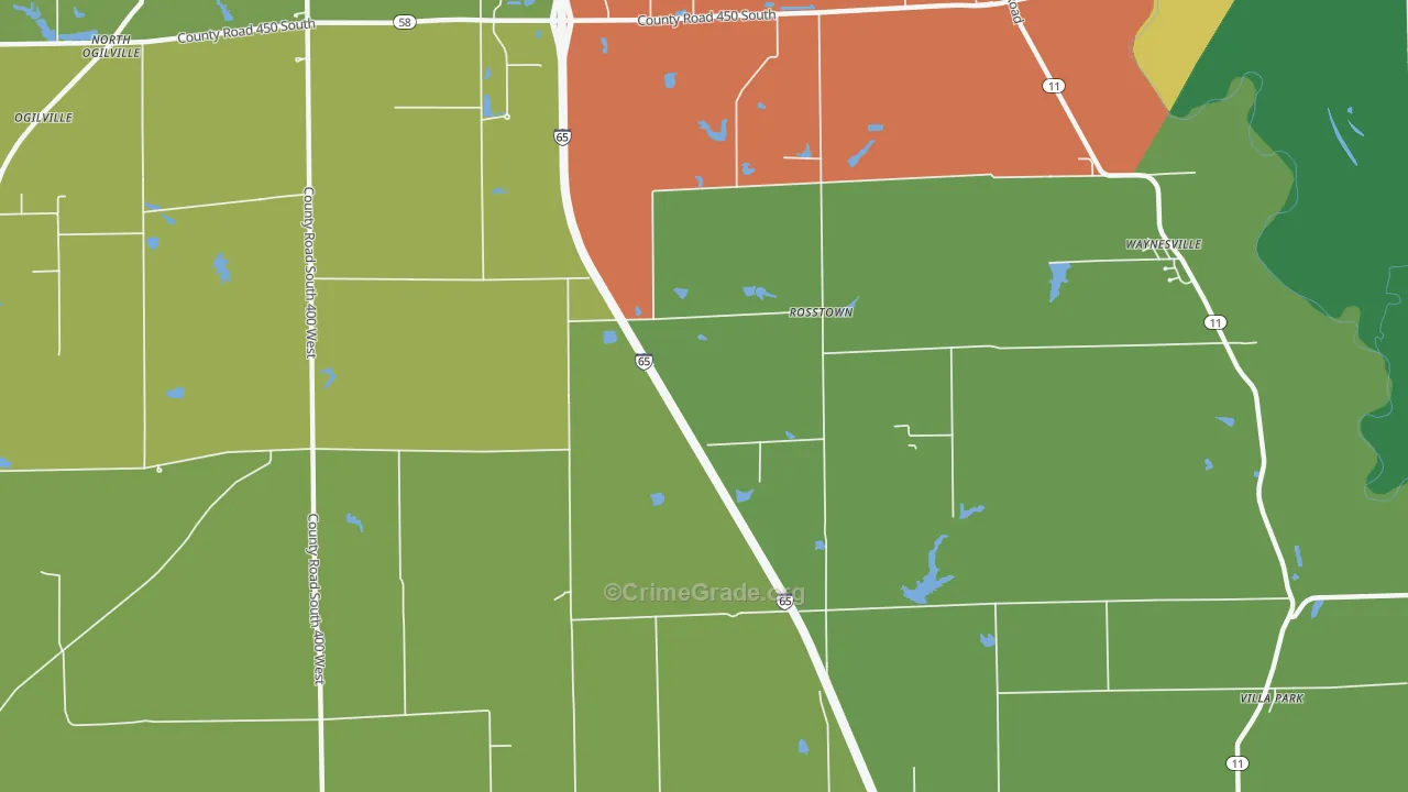 Rosstown, IN Map of Drug-Related Crime Rates