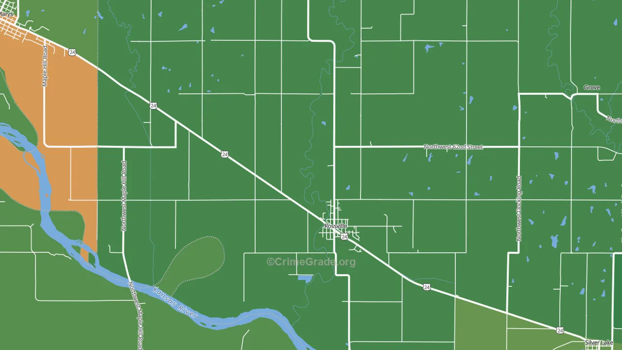 Rossville, KS Map of Drug-Related Crime Rates