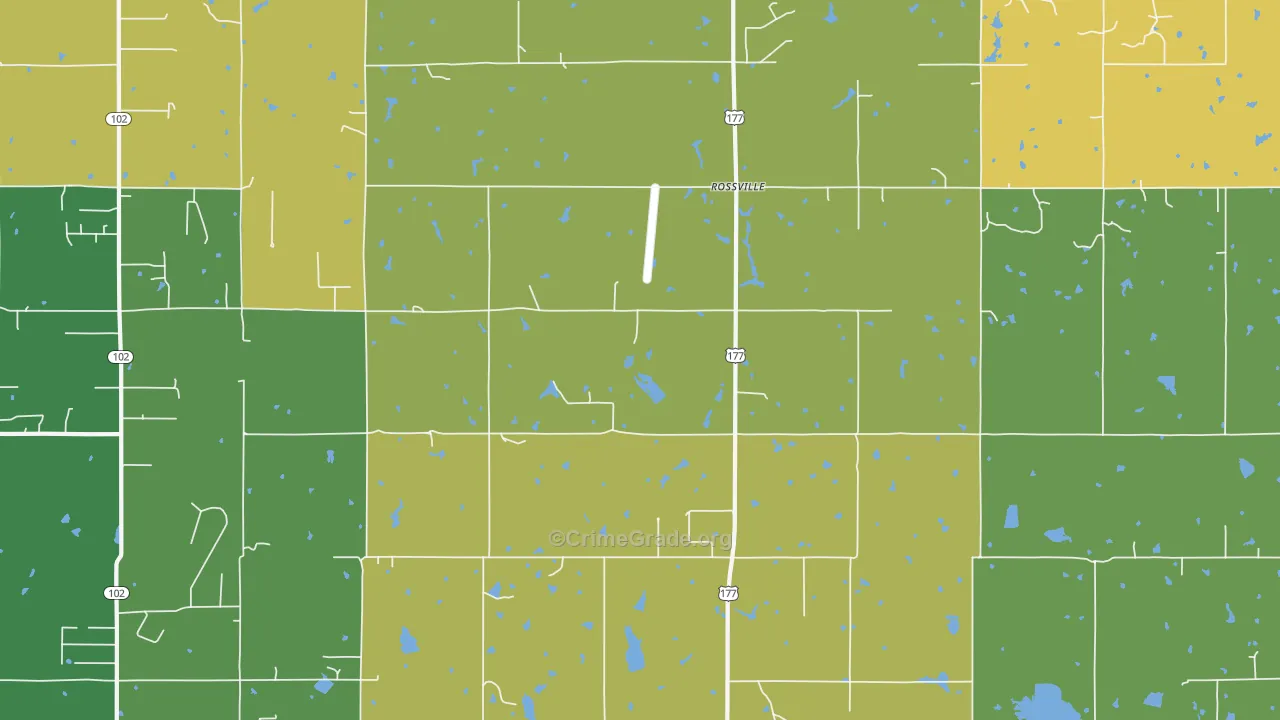 Rossville, OK Map of Drug-Related Crime Rates