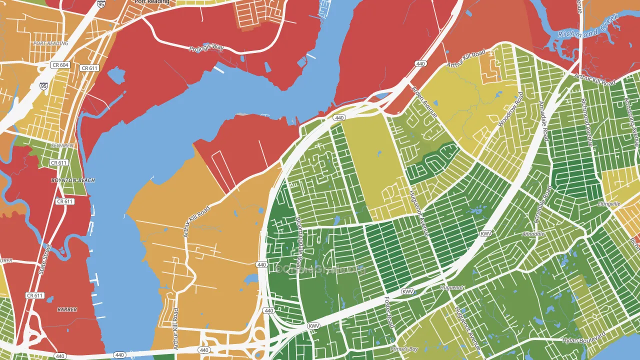 Rossville, Staten Island, NY Map of Drug-Related Crime Rates
