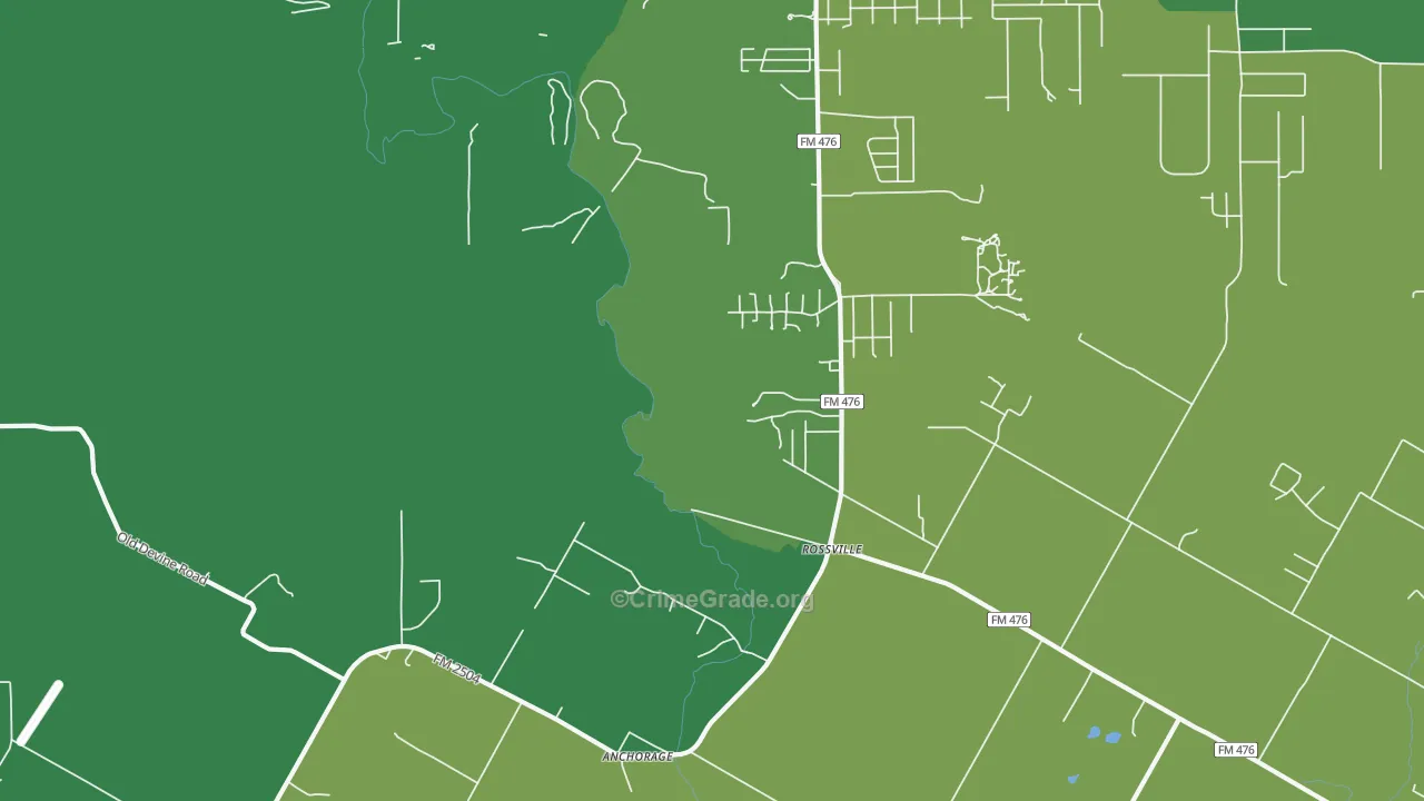 Rossville, TX Map of Drug-Related Crime Rates
