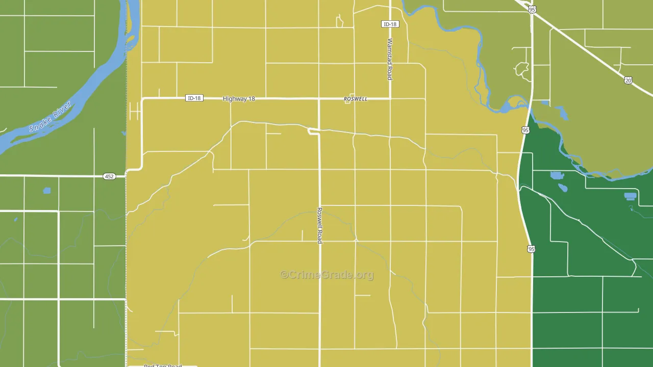 Roswell, ID Map of Drug-Related Crime Rates