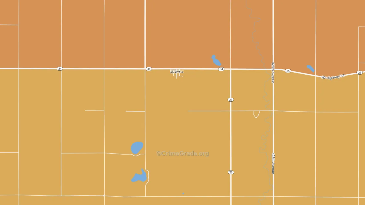 Roswell, SD Map of Drug-Related Crime Rates