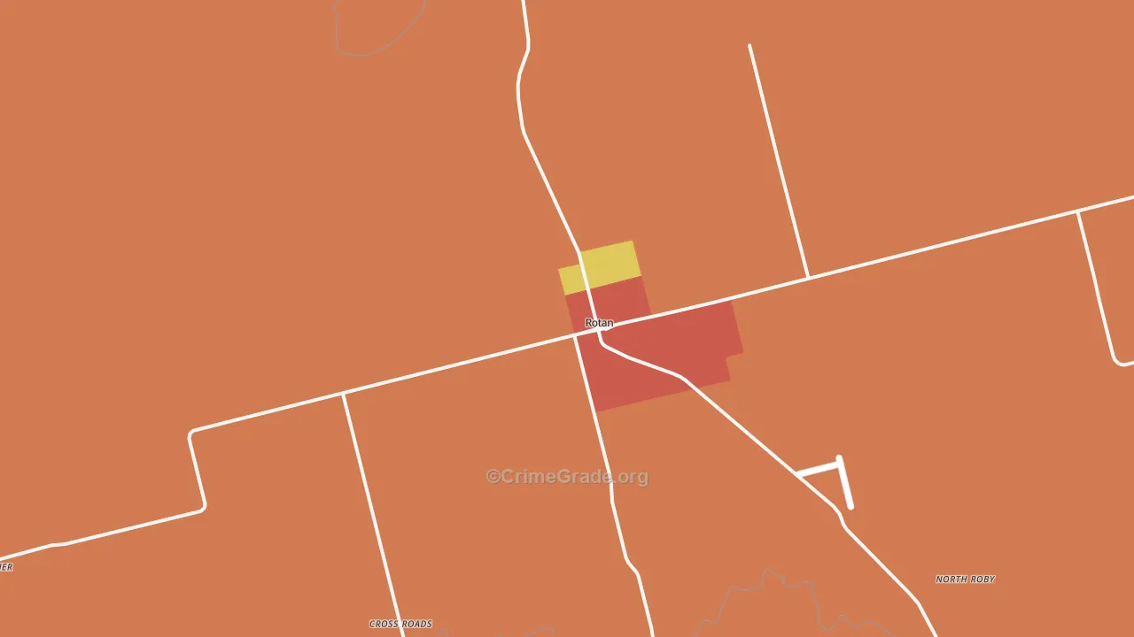 Rotan, TX Map of Drug-Related Crime Rates