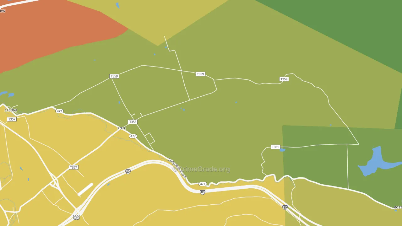 Rote, PA Map of Drug-Related Crime Rates