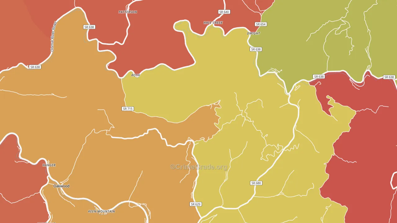 Roth, VA Map of Drug-Related Crime Rates