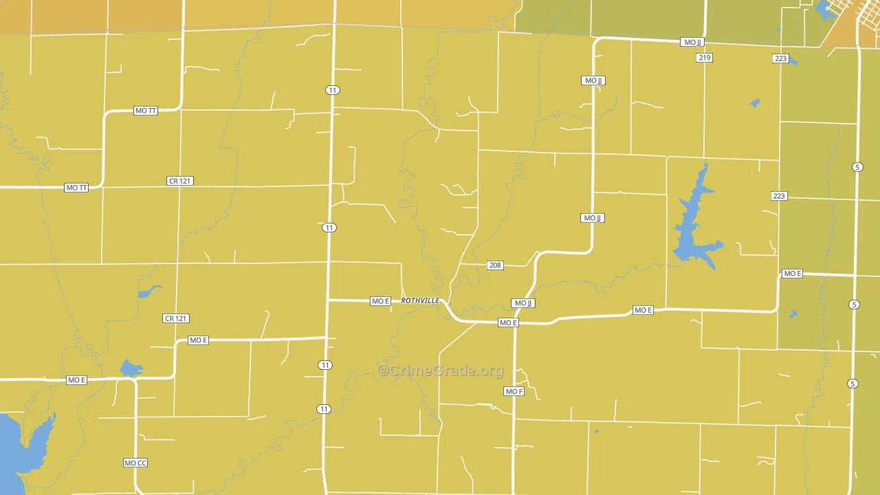 Rothville, MO Map of Drug-Related Crime Rates