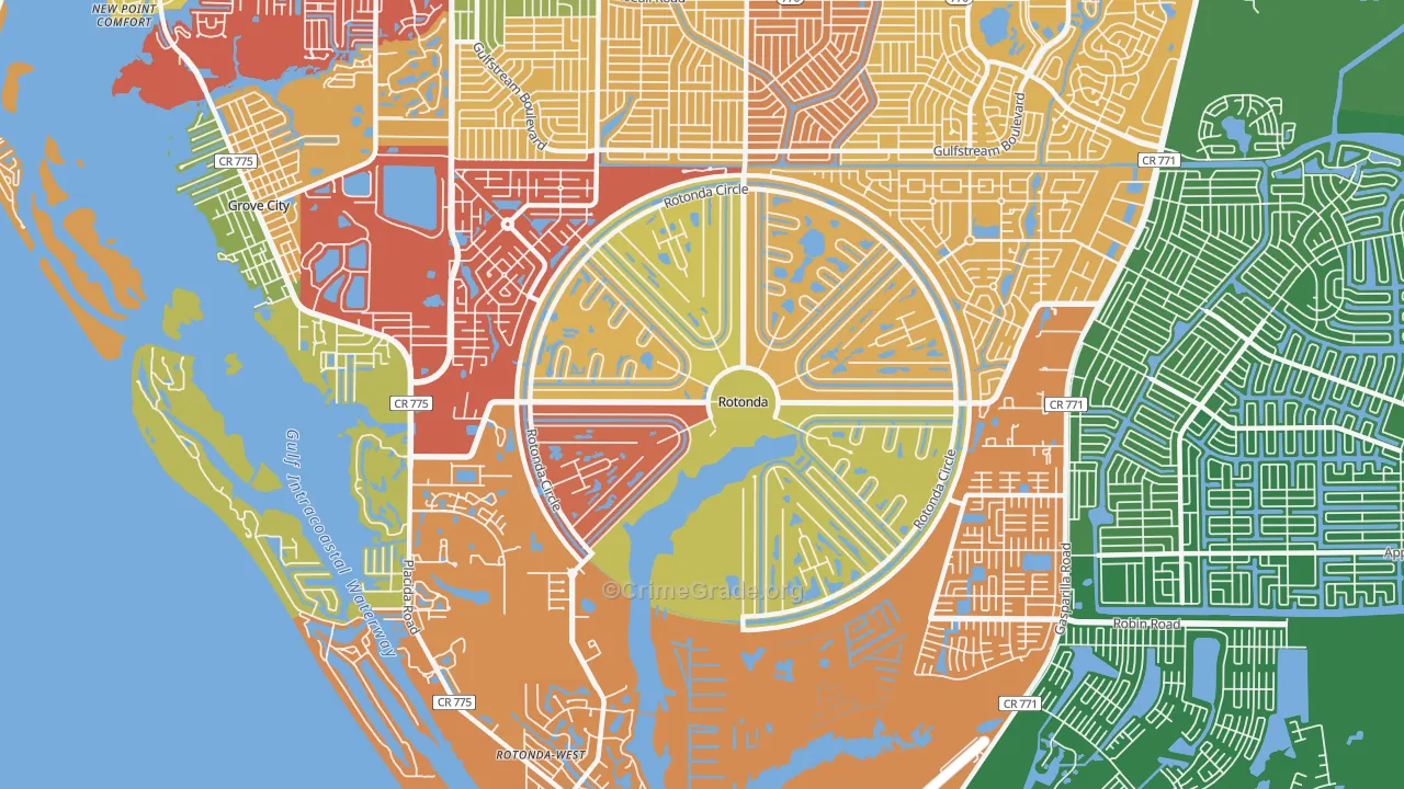 Rotonda, FL Map of Drug-Related Crime Rates