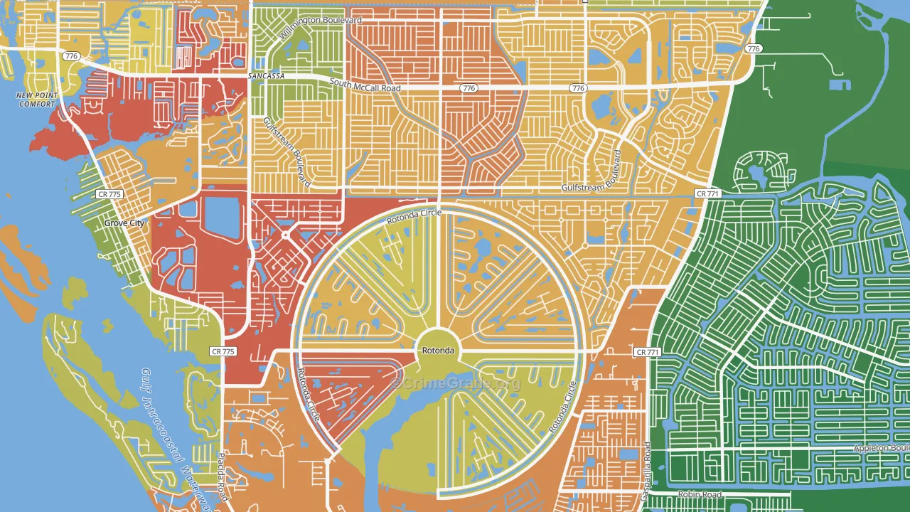 Rotonda West, FL Map of Drug-Related Crime Rates
