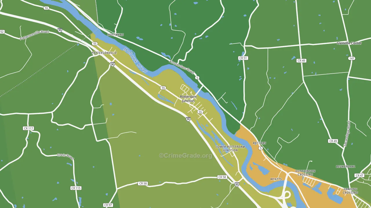 Rotterdam Junction, NY Map of Drug-Related Crime Rates