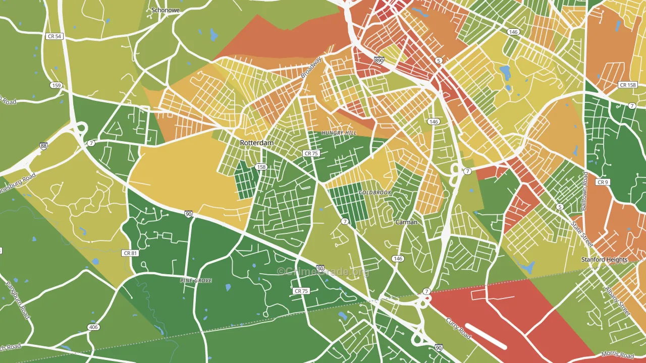 Rotterdam, NY Map of Drug-Related Crime Rates