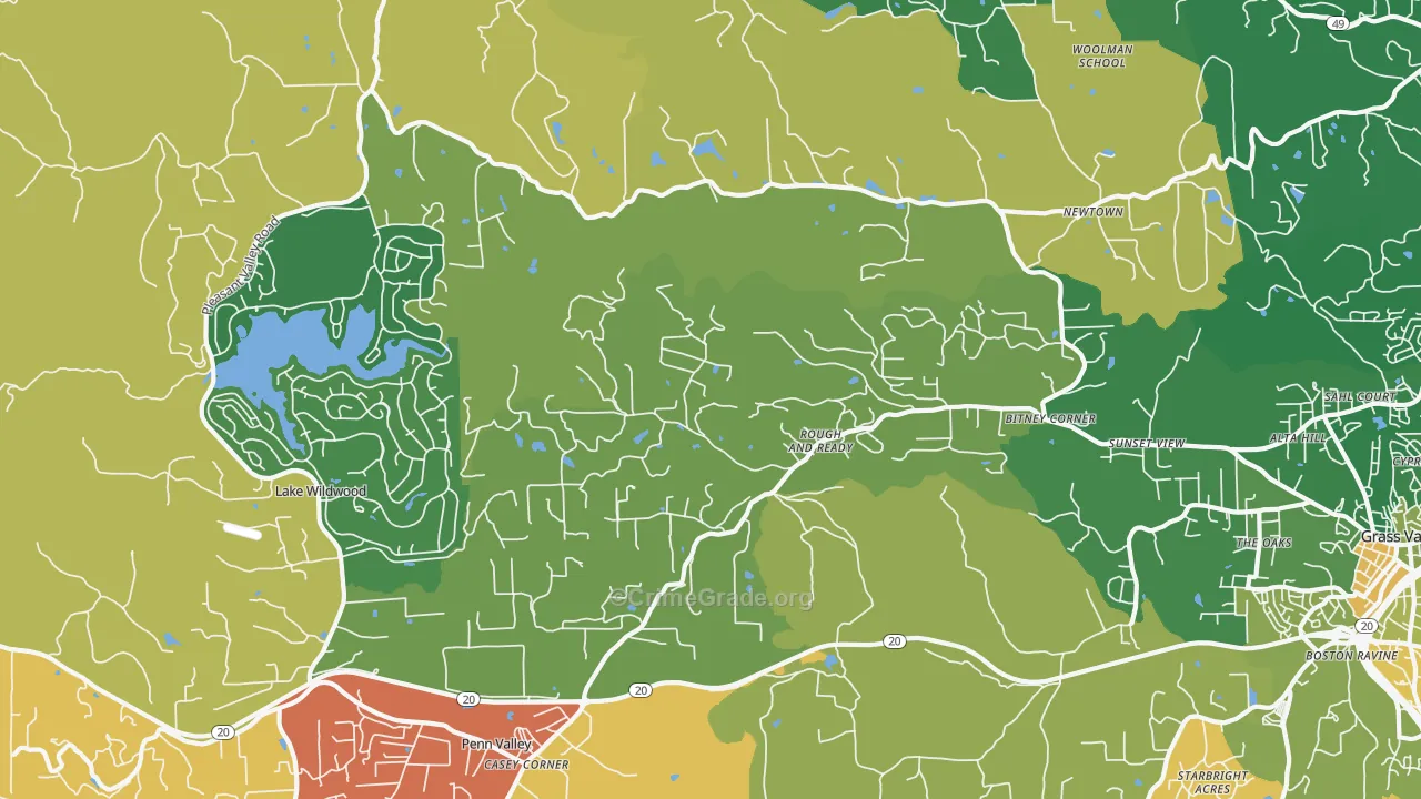 Rough And Ready, CA Map of Drug-Related Crime Rates