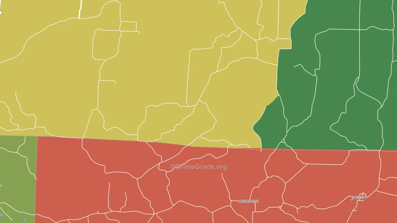 Round Hill, AR Map of Drug-Related Crime Rates