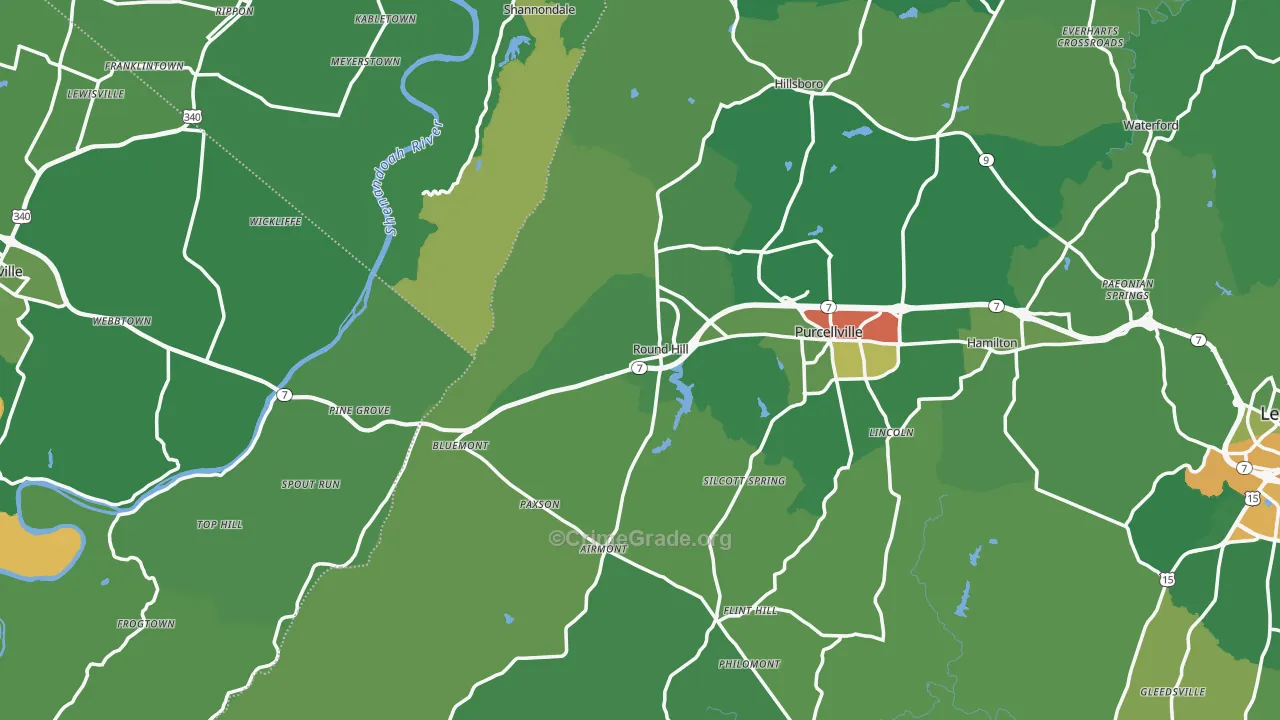 Round Hill, VA Map of Drug-Related Crime Rates
