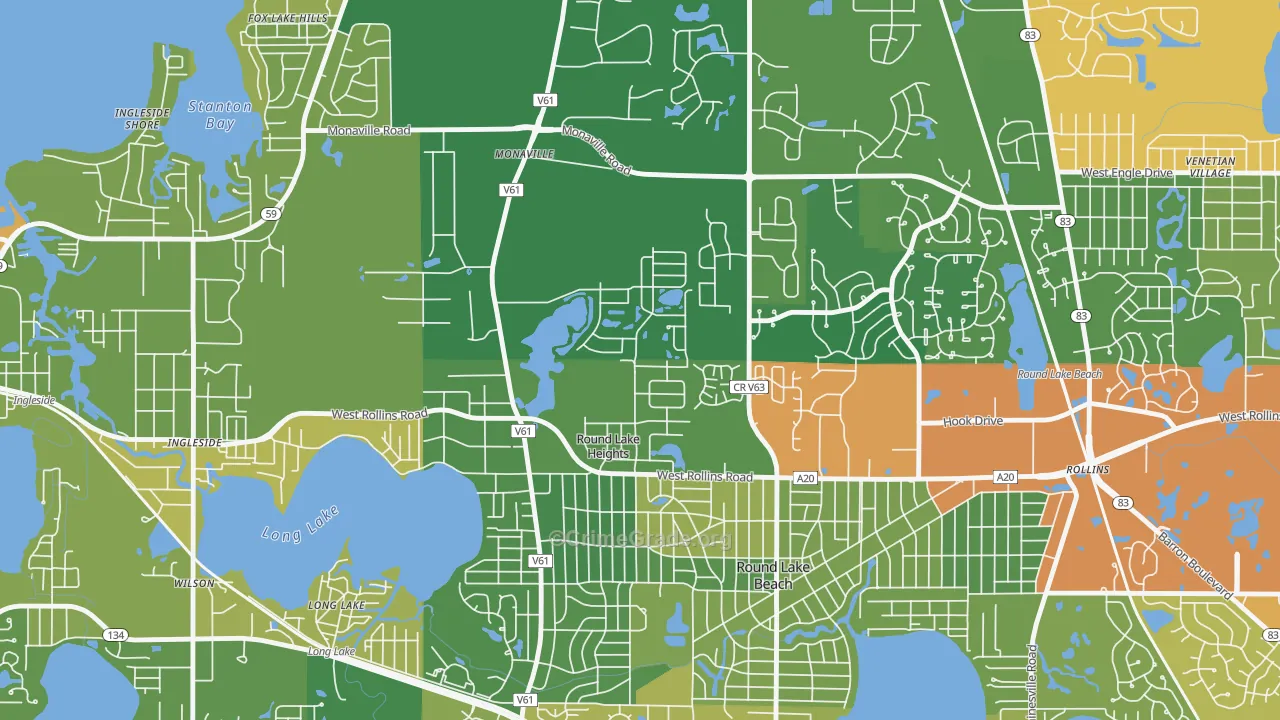 Round Lake Heights, IL Map of Drug-Related Crime Rates