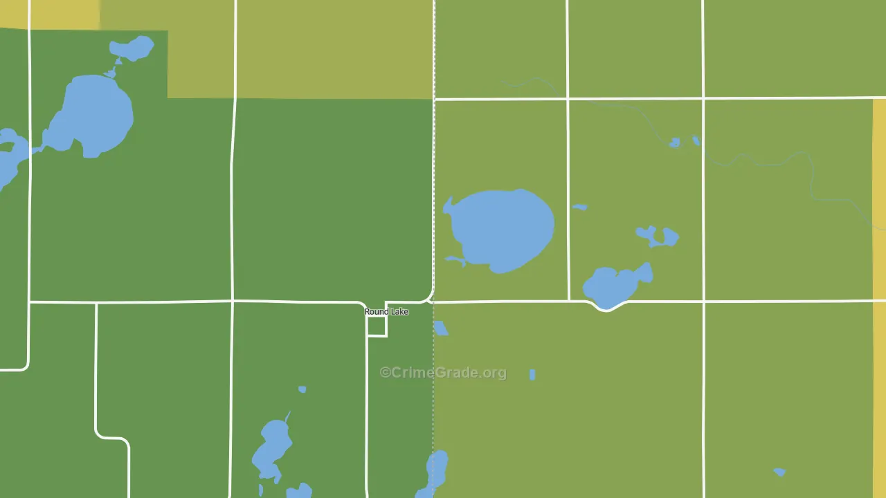 Round Lake, MN Map of Drug-Related Crime Rates
