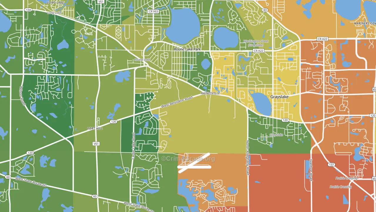 Round Lake Park, IL Map of Drug-Related Crime Rates