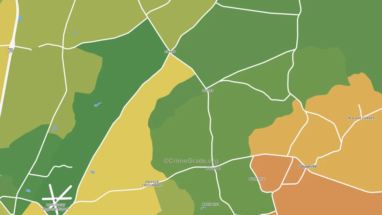Round O, SC Map of Drug-Related Crime Rates