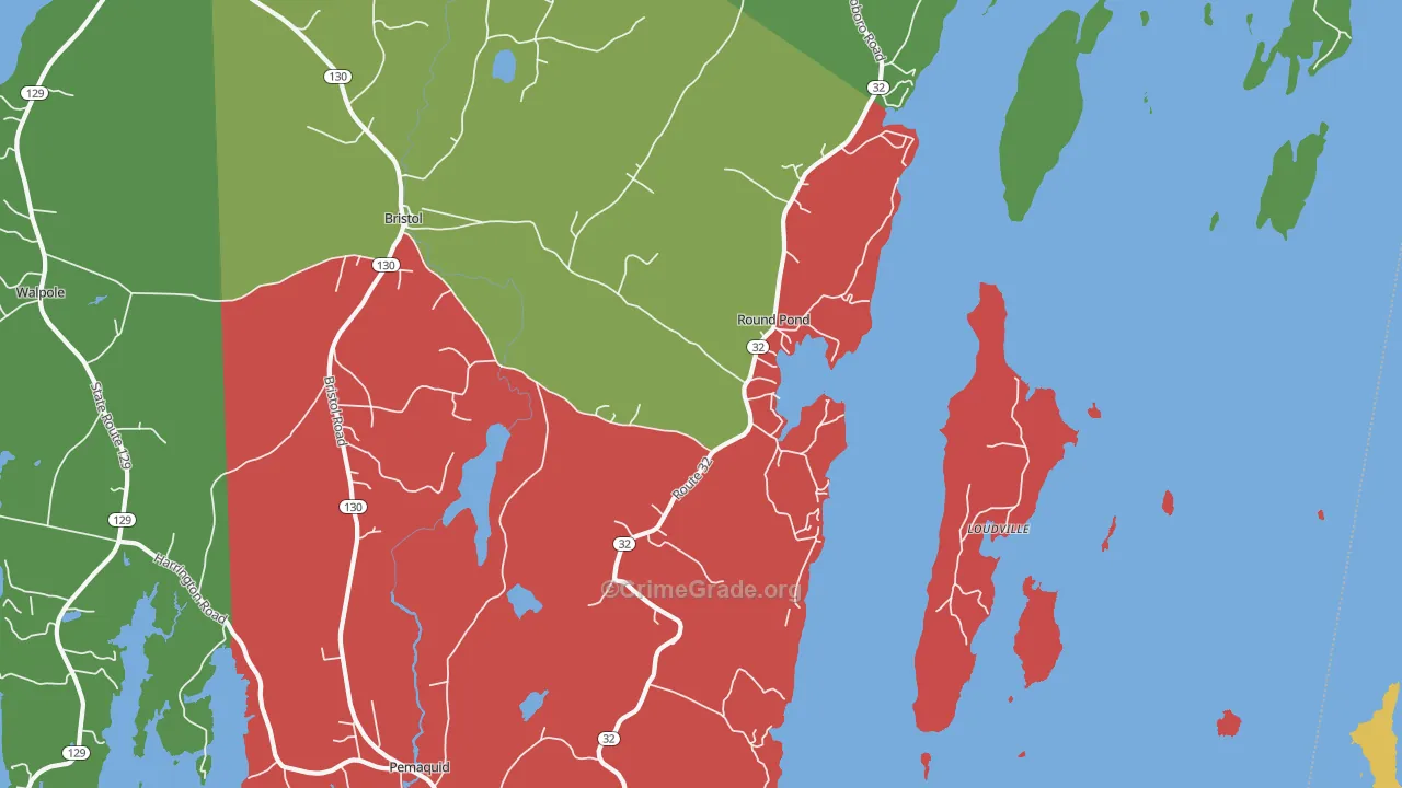 Round Pond, ME Map of Drug-Related Crime Rates