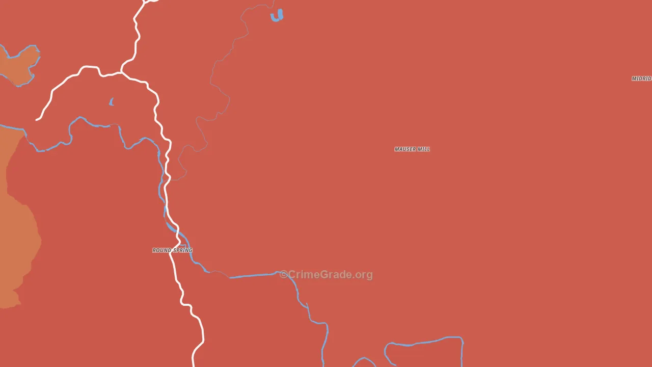 Round Spring, MO Map of Drug-Related Crime Rates