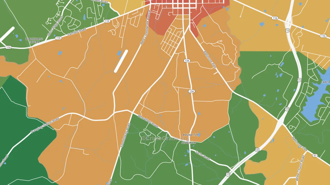Round Top, PA Map of Drug-Related Crime Rates