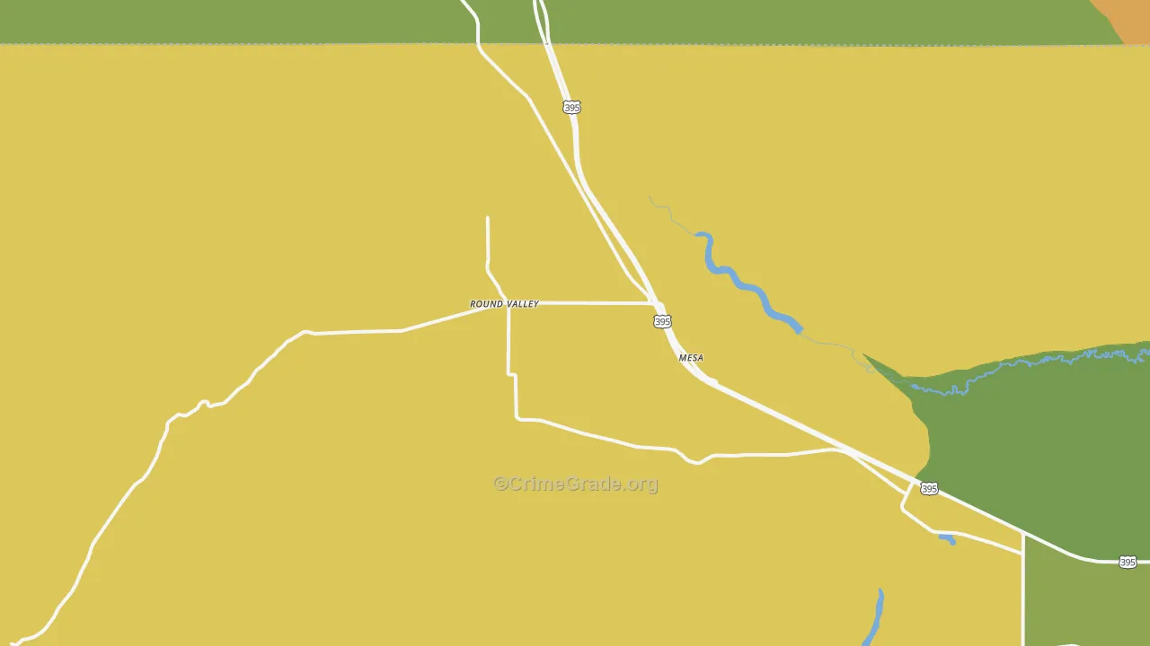 Round Valley, CA Map of Drug-Related Crime Rates