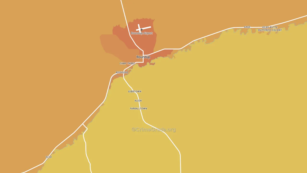 Roundup, MT Map of Drug-Related Crime Rates