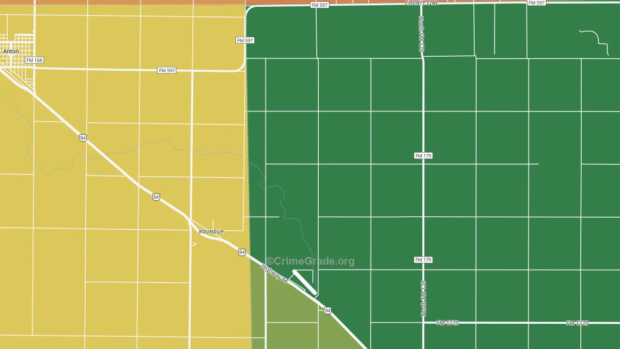 Roundup, TX Map of Drug-Related Crime Rates
