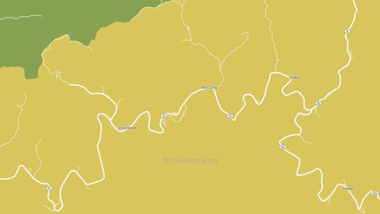 Rousseau, KY Map of Drug-Related Crime Rates