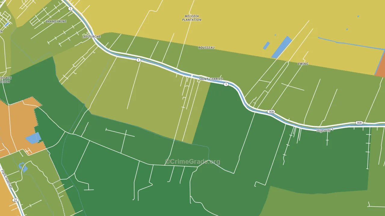 Rousseau, LA Map of Drug-Related Crime Rates