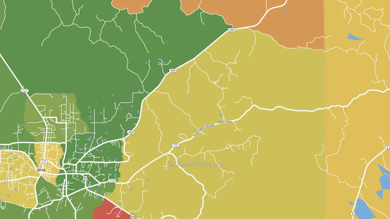 Routon, LA Map of Drug-Related Crime Rates