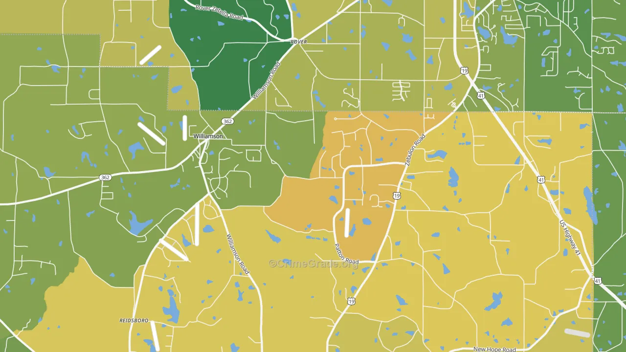 Rover, GA Map of Drug-Related Crime Rates