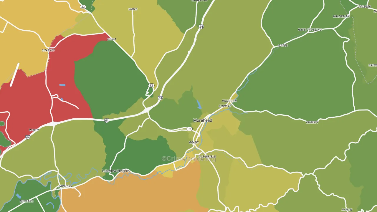 Rowan County, KY Map of Drug-Related Crime Rates
