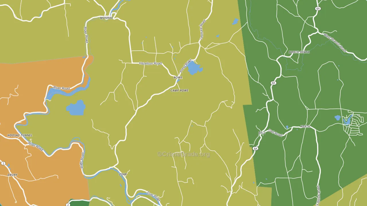 Rowe, MA Map of Drug-Related Crime Rates