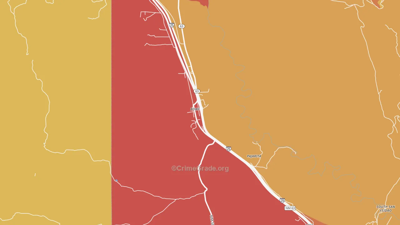 Rowe, NM Map of Drug-Related Crime Rates